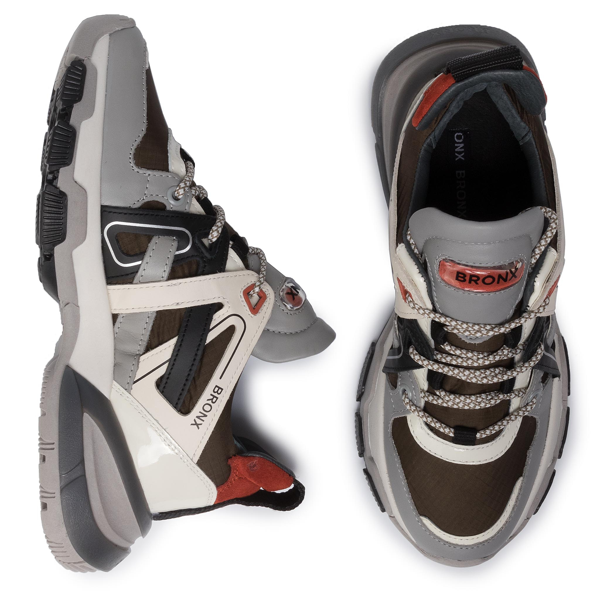 Снікерcи BRONX - 66285-AH BX 1621 Grey/O.White/Khaki/Rust 3252 thumbnail