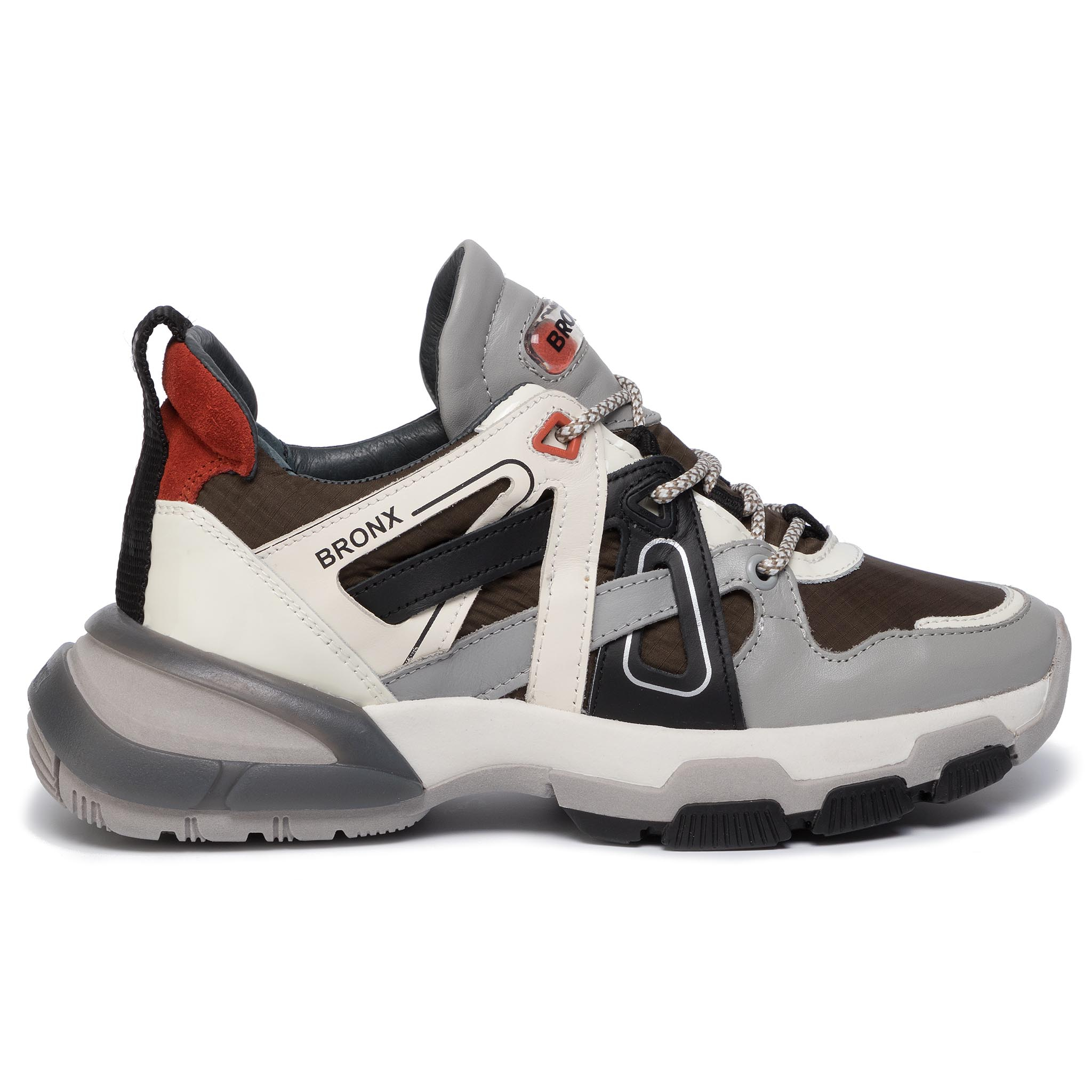 Снікерcи BRONX - 66285-AH BX 1621 Grey/O.White/Khaki/Rust 3252 thumbnail