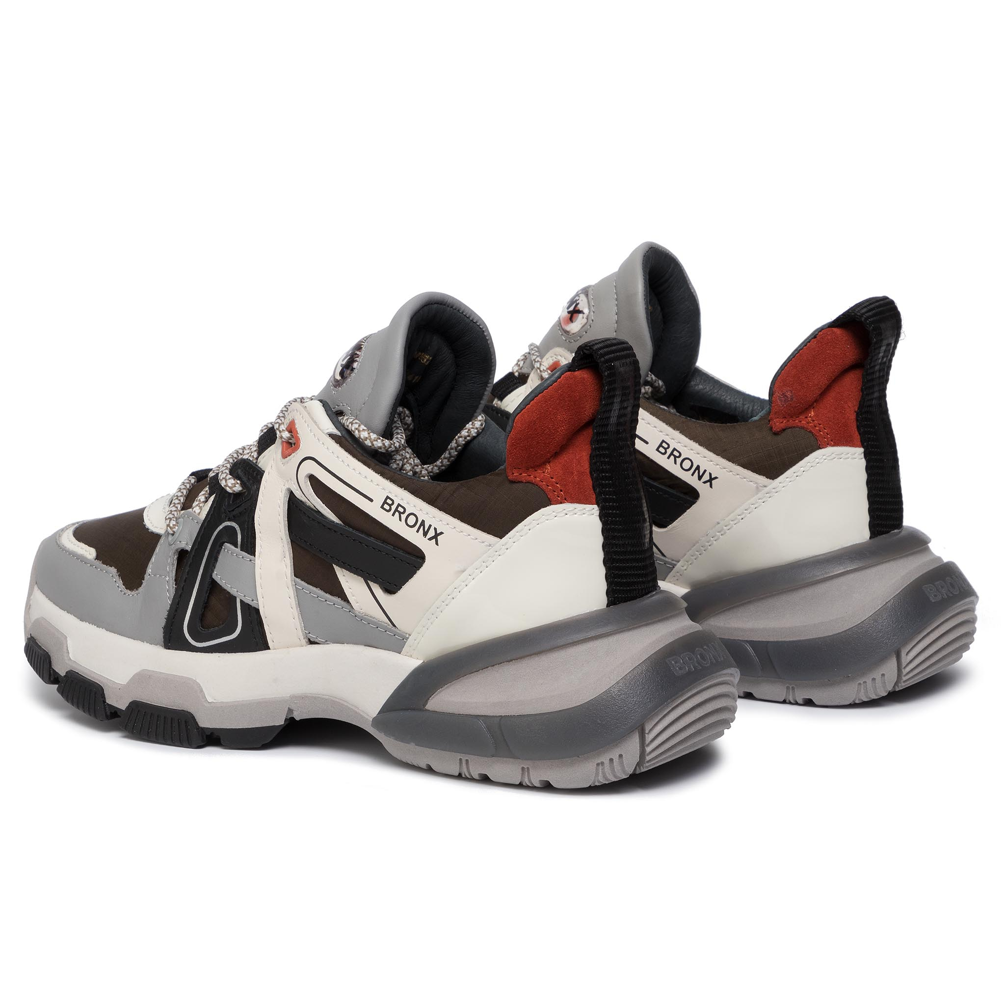Снікерcи BRONX - 66285-AH BX 1621 Grey/O.White/Khaki/Rust 3252 thumbnail