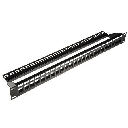 Secomp 26.11.0357 Patch Panel, Rj45, Keystone, 24Port, Black