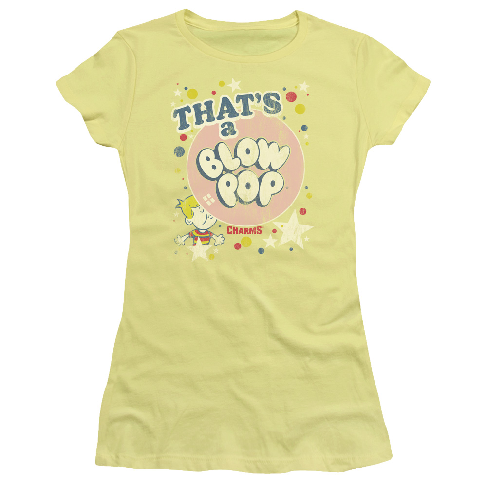 Tootsie Roll - Thats a Blow Pop - Juniors Teen Girls Cap Sleeve Shirt - Medium