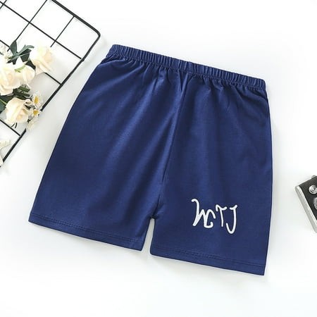 YLOMAY Kid Shorts Summer Stretchy Waist Shorts Comfortable Printed Loose Fit Party Boys and Girls Shorts Navy 2 Years