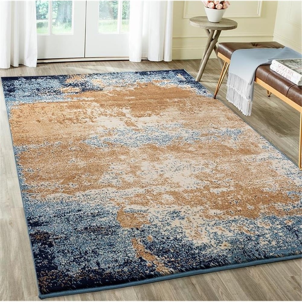 Luxe Weavers Howell Collection 2658 Blue 5x7 Modern Abstract Area Rug - Luxe Weavers 2658 Blue 5x7