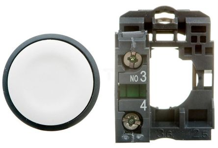 Schneider Electric Harmony XB5 Series Push Button Switch, Spring Return, Panel, 22 Mm Cutout, SPST, White LED, IP66,