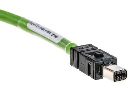 Pilz PNOZ, 2.5 M Ethernet Cable, Green, Braid 8 Screened Polyurethane Sheath