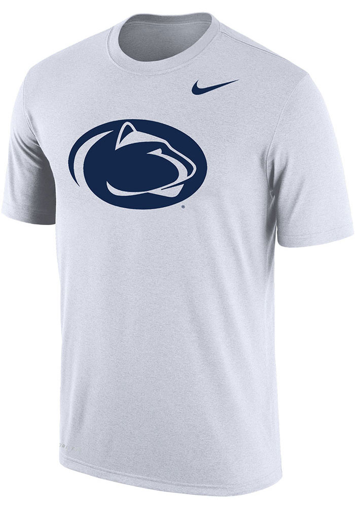 Nike Penn State Nittany Lions White Logo Short Sleeve T Shirt, White, 65% COTTON / 35% POLYESTER, Size XL
