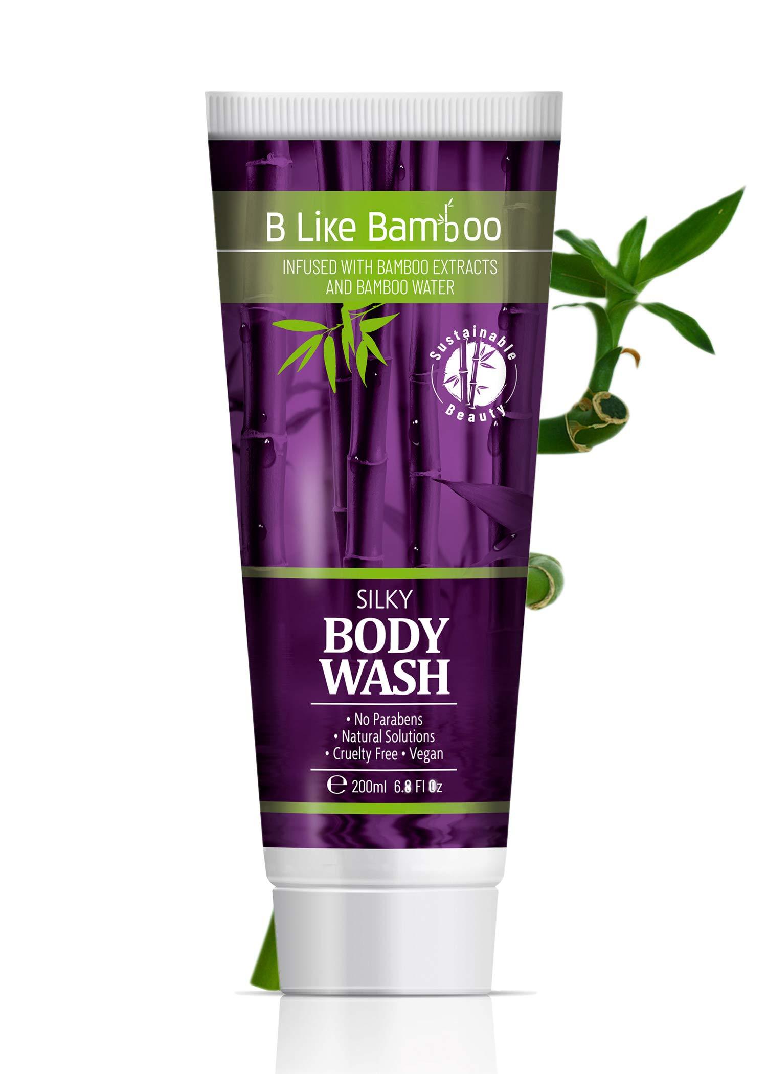 B Like Bamboo Sulfate Free Silky Body Wash  Natural Shower Gel for Sensitive and Dry Skin  Ultra-Nourishing Soothing Lathering Moisturizing Cleanser