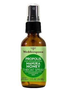 Manuka Honey Throat Spray Cooling Chamomile Mint 1 Oz by Wedderspoon Organic