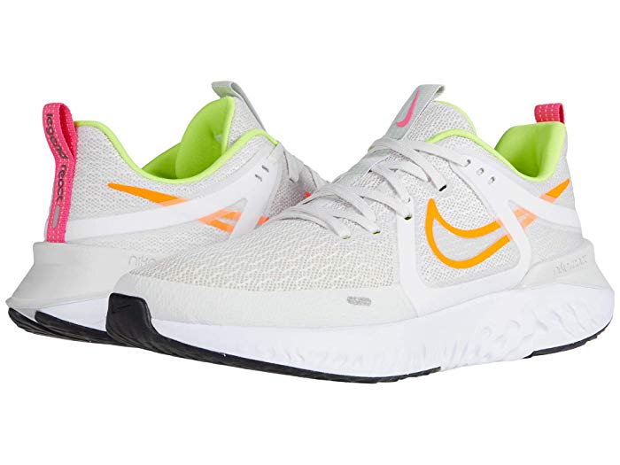 Nike Men's Legend React 2 Running Shoes Platinum Tint/Total Orange/Lemon Venom, 10 - Men's Running at Academy Sports
