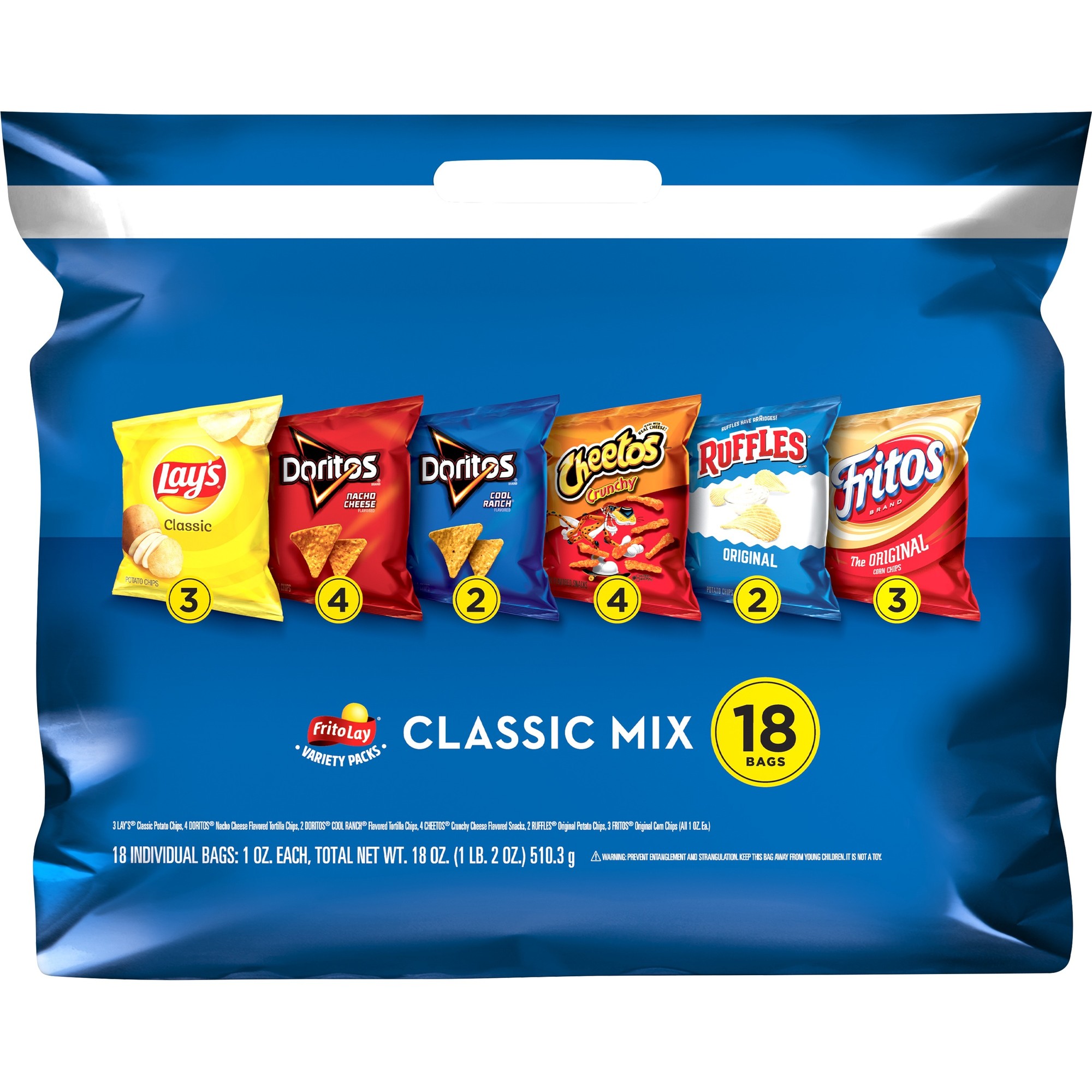 Frito-Lay Classic Mix Snacks Variety Pack  18 Count (Assortment May Vary)