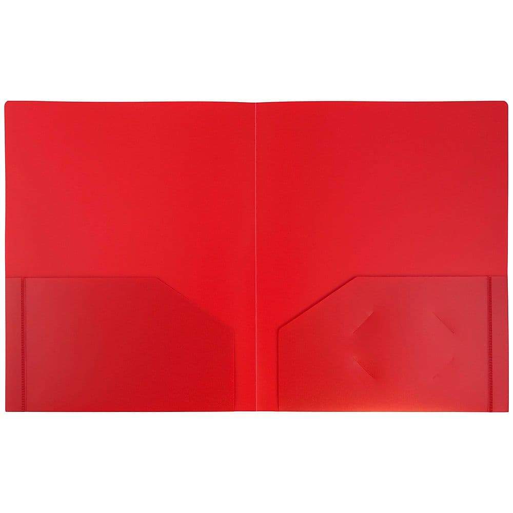 JAM PaperMD – Chemise De Présentation En Plastique Robuste à 2 Pochettes, 9 X 12 Po, Rouge, 108/paq., 108 Par Boîte thumbnail