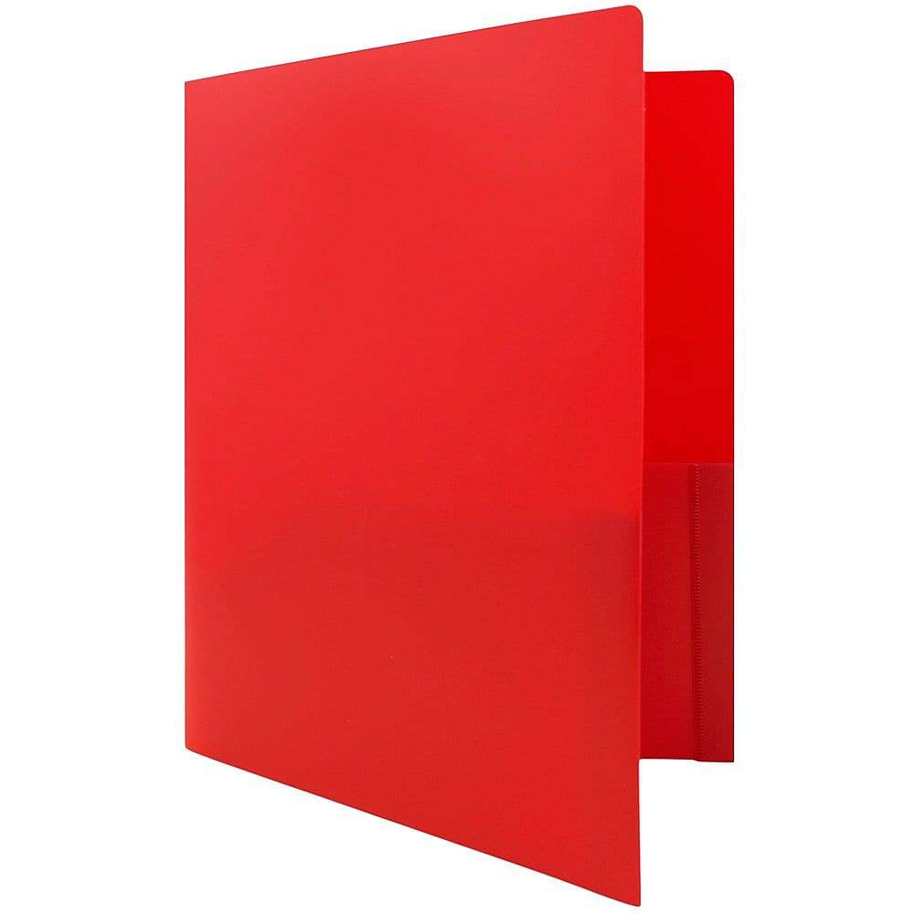 JAM PaperMD – Chemise De Présentation En Plastique Robuste à 2 Pochettes, 9 X 12 Po, Rouge, 108/paq., 108 Par Boîte thumbnail