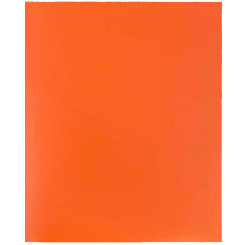 JAM Paper Plastic Heavy Duty Two Pocket Presentation Folders, Orange, 108 Pack thumbnail