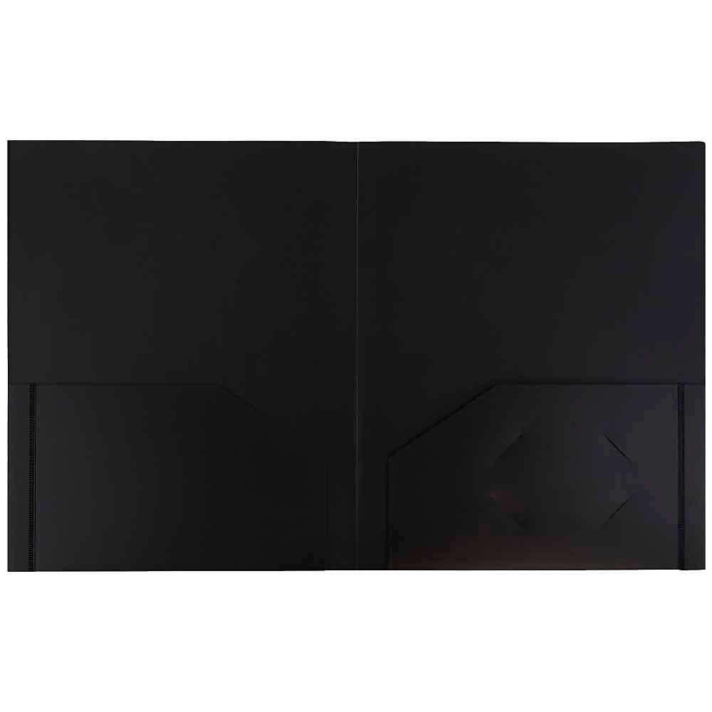 JAM Paper Plastic Heavy Duty Two Pocket Folders, Black, 108 Pack (57406B) thumbnail