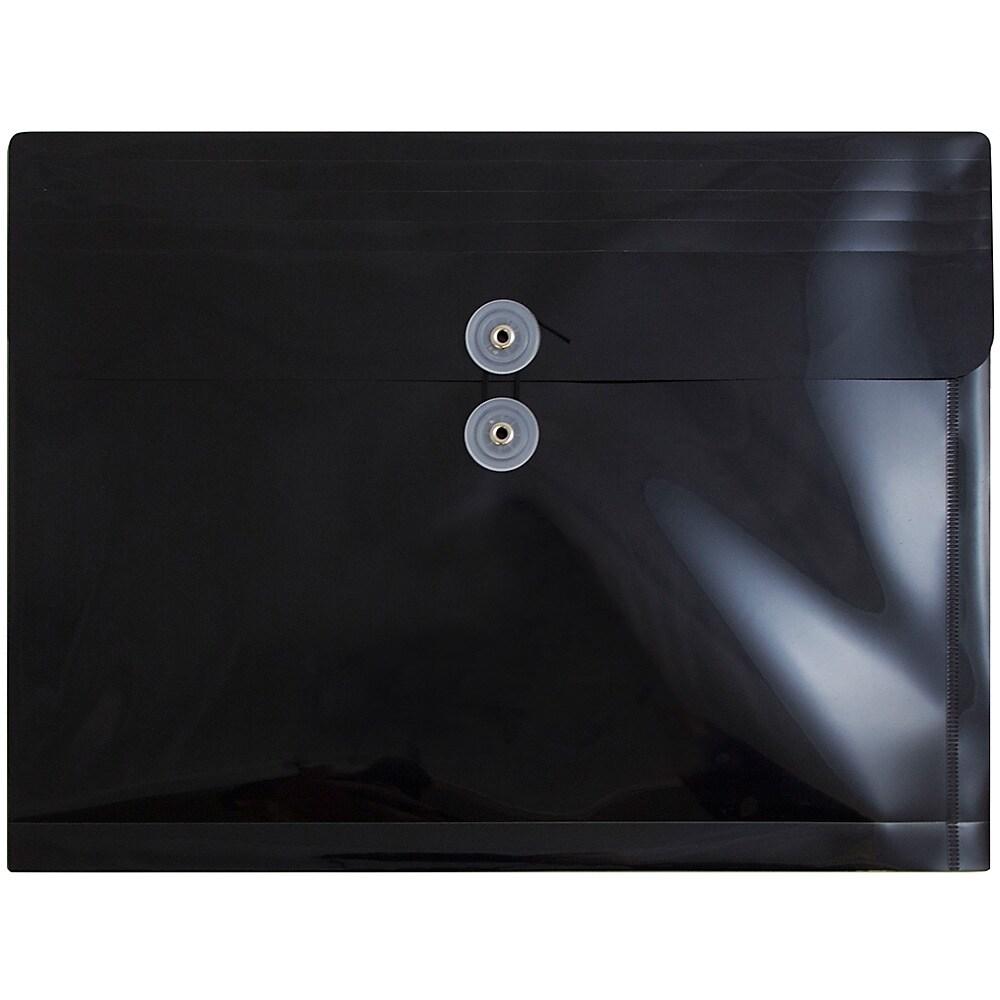JAM Paper Enveloppes Livret Format Lettre Avec Fermeture à Bouton Et Ficelle, 9 3/4 X 13 Po, Noir, Paq/108, Paquet De 108, Black