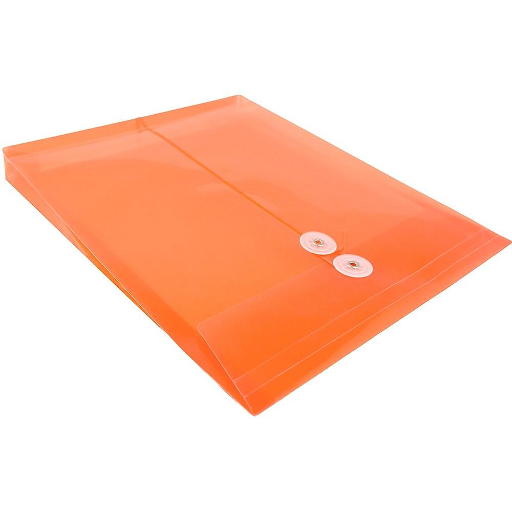 JAM Paper Enveloppes En Plastique à Ouverture Au Sommet, Ferm. à Bouton Et Ficelle, 9 3/4 X 11 3/4 Po, Orange, Paq. De 108, Paquet De 108 thumbnail