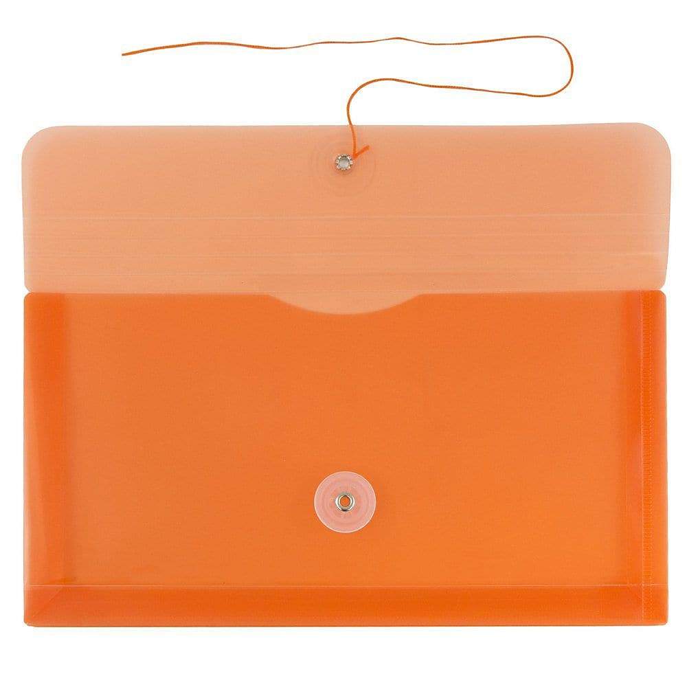 JAM PaperEnveloppes En Plastique à Fermeture à Bouton Et Ficelle, 5 3/4 X 10 Po, Orange, 108/boîte, Paquet De 108 thumbnail