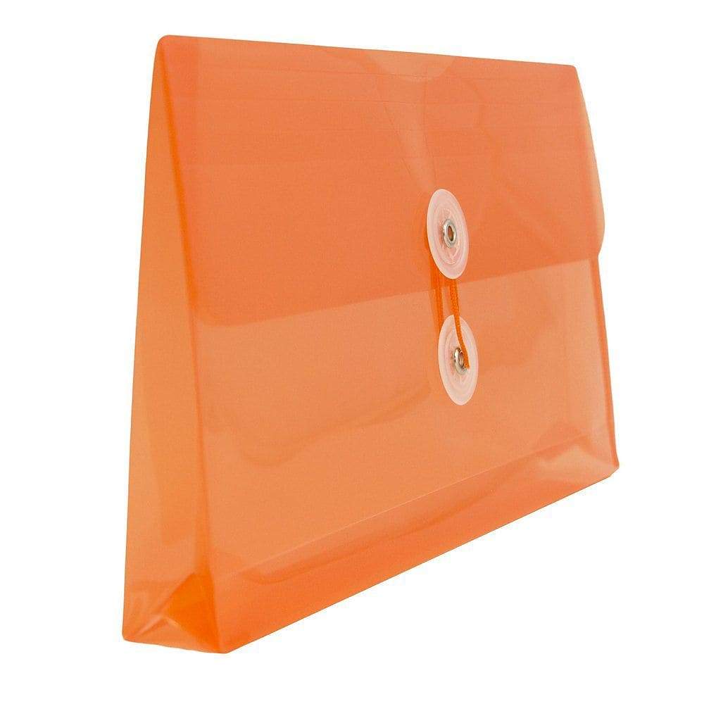 JAM PaperEnveloppes En Plastique à Fermeture à Bouton Et Ficelle, 5 3/4 X 10 Po, Orange, 108/boîte, Paquet De 108 thumbnail