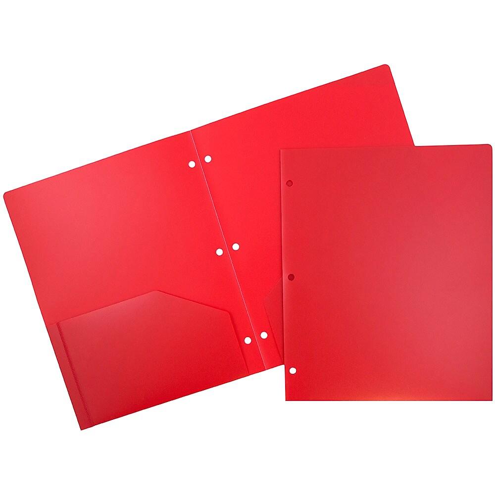 JAM PaperMD – Chemise Scolaire à Trous, En Plastique, 9 1/2 X 11 1/2 (po), 108 Par Boîte