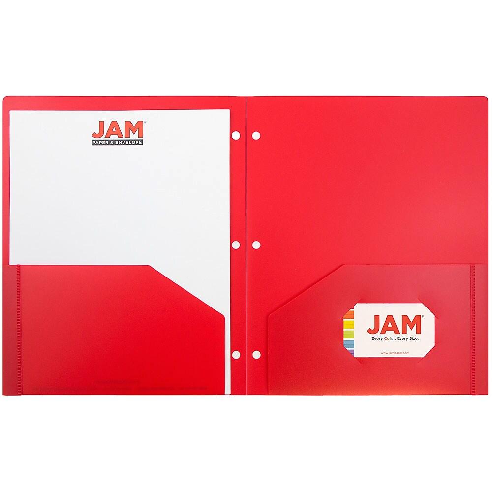 JAM PaperMD – Chemise Scolaire à Trous, En Plastique, 9 1/2 X 11 1/2 (po), 108 Par Boîte thumbnail