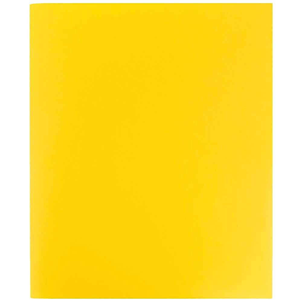 JAM Paper Plastic Heavy Duty Two Pocket Folders, Yellow, 108 Pack (383HYEB) thumbnail