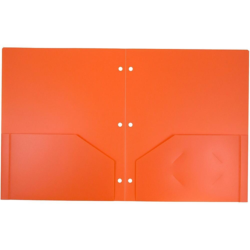 JAM PaperMD – Chemise Scolaire à 3 Trous, En Plastique, 9 1/2 X 11 1/2 (po), Orange Plastique, 108 Par Boîte thumbnail