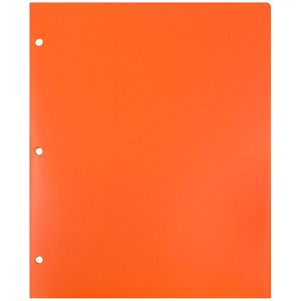 JAM PaperMD – Chemise Scolaire à 3 Trous, En Plastique, 9 1/2 X 11 1/2 (po), Orange Plastique, 108 Par Boîte thumbnail