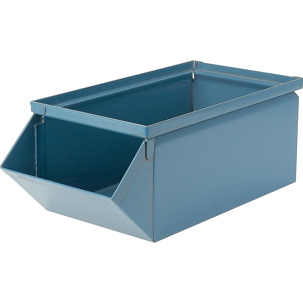 Stackbin, Bac En Acier, Cap. 100 Lb, 7-1/2po La X 15-1/2po P X 6po H, Bleu, Paquet De 3 | Staples