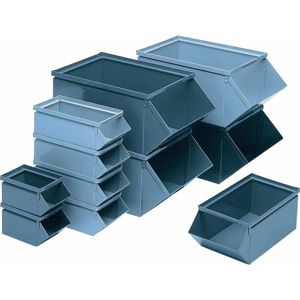 Stackbin, Bac En Acier, Cap. 100 Lb, 9po La X 18-3/4po P X 7-1/2po H, Bleu, Paquet De 2 | Staples