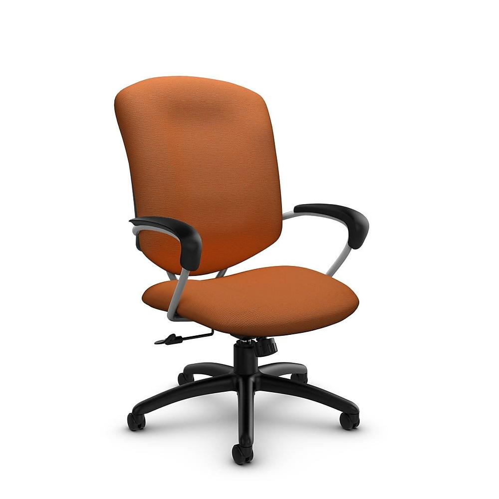 GlobalMD – Fauteuil à Dossier Haut à Inclinaison Supra (5330-4 IM81), Tissu Imprimé Paprika, Orange
