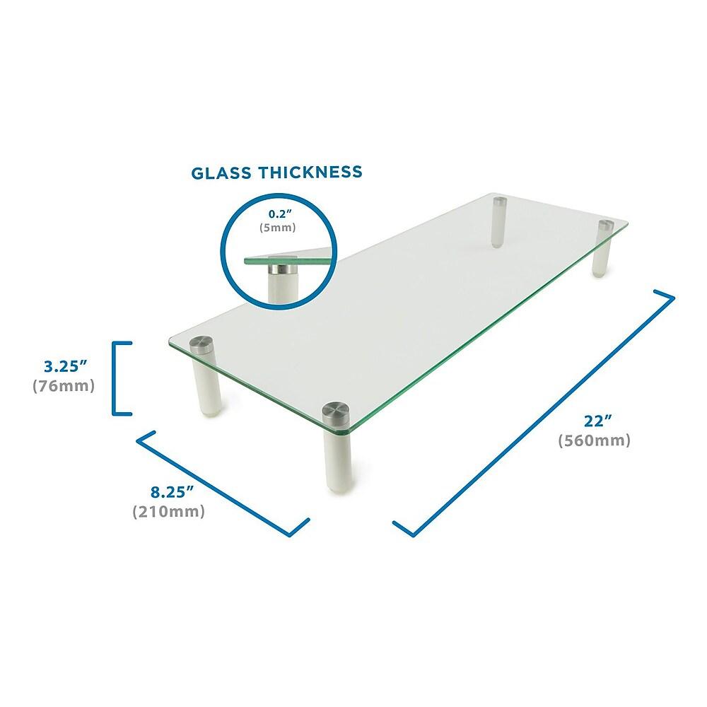 Mount-It! - Élévateur De Bureau Et Organisateur Ergonomique, Support De Moniteur Ou D’ordinateur Portatif, Verre (Mi-7263) thumbnail