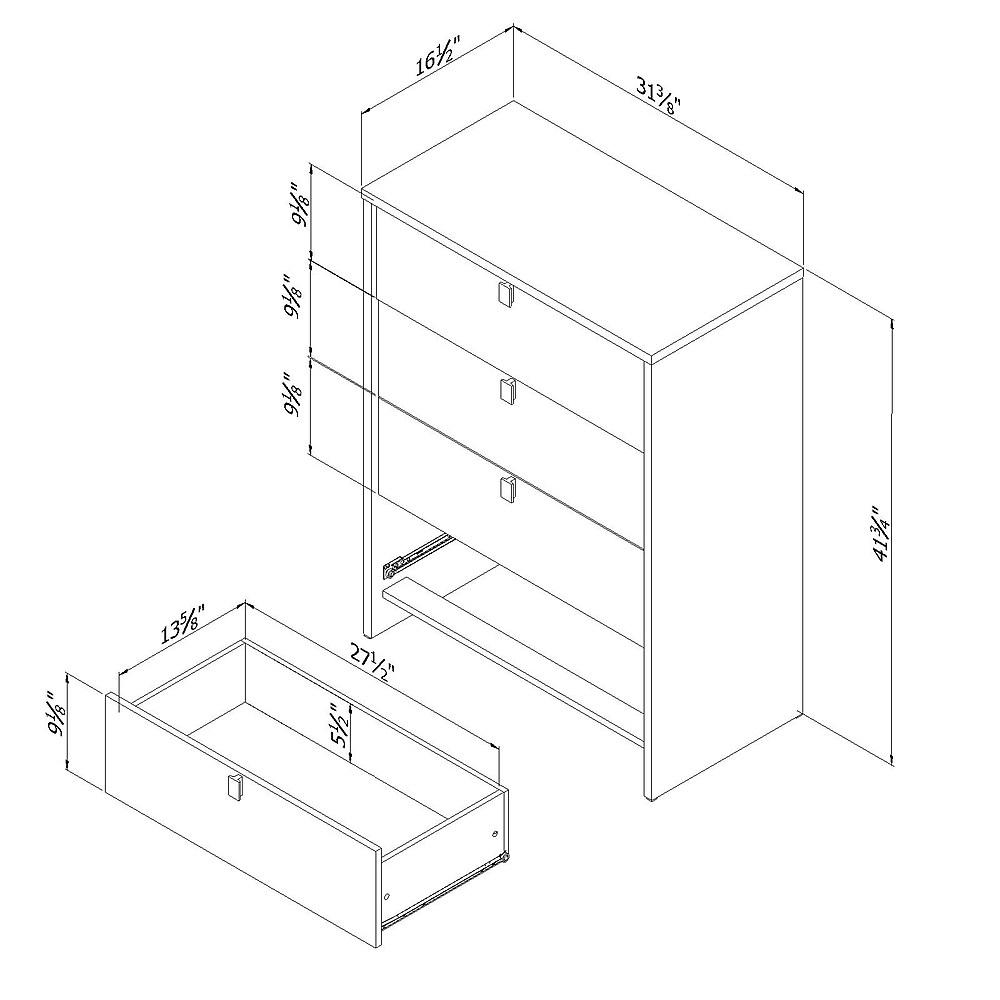 South Shore â€“ Commode Ã  4 Tiroirs, Collection Cookie, Gris Clair Et Blanc Pur thumbnail