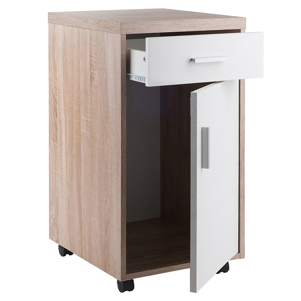 Winsome - Classeur De Rangement Mobile 18220 Kenner, 1 Tiroir, Fini Bois Vieilli/blanc thumbnail