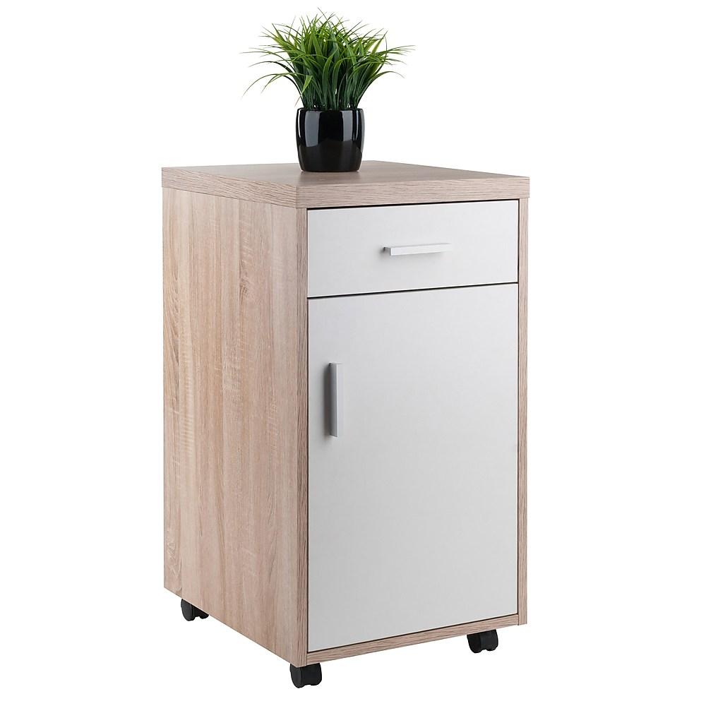 Winsome - Classeur De Rangement Mobile 18220 Kenner, 1 Tiroir, Fini Bois Vieilli/blanc thumbnail