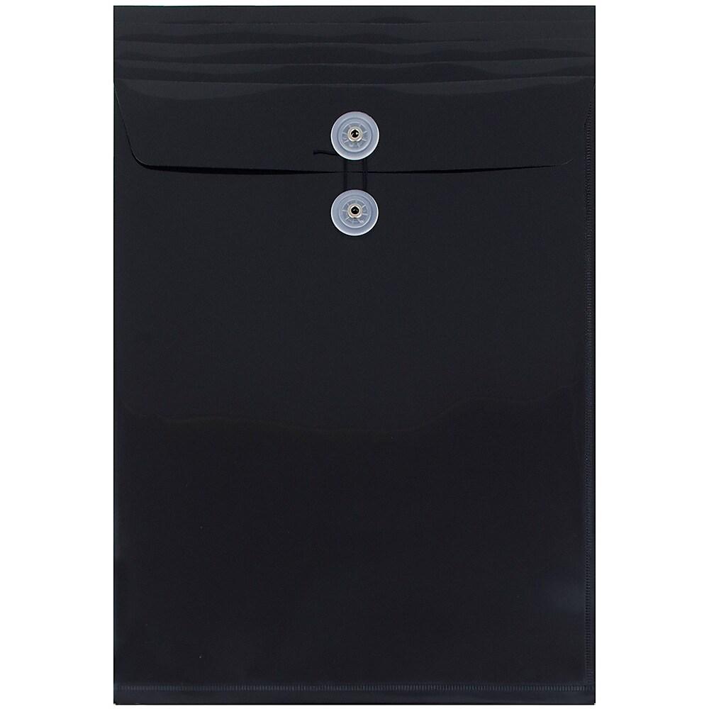 JAM Paper Enveloppes En Plastique Format LÃ©gal Avec Ouverture Sur Le CÃ´tÃ© Court, 10 1/2 X 14 1/2 Po, Noir, Paq/108, Paquet De 108, Black