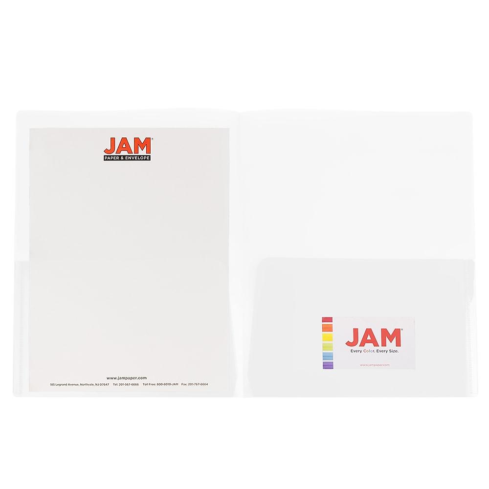 JAM Paper Plastic See Through Two Pocket Folder, Clear, 108 Pack (381RCLB) thumbnail