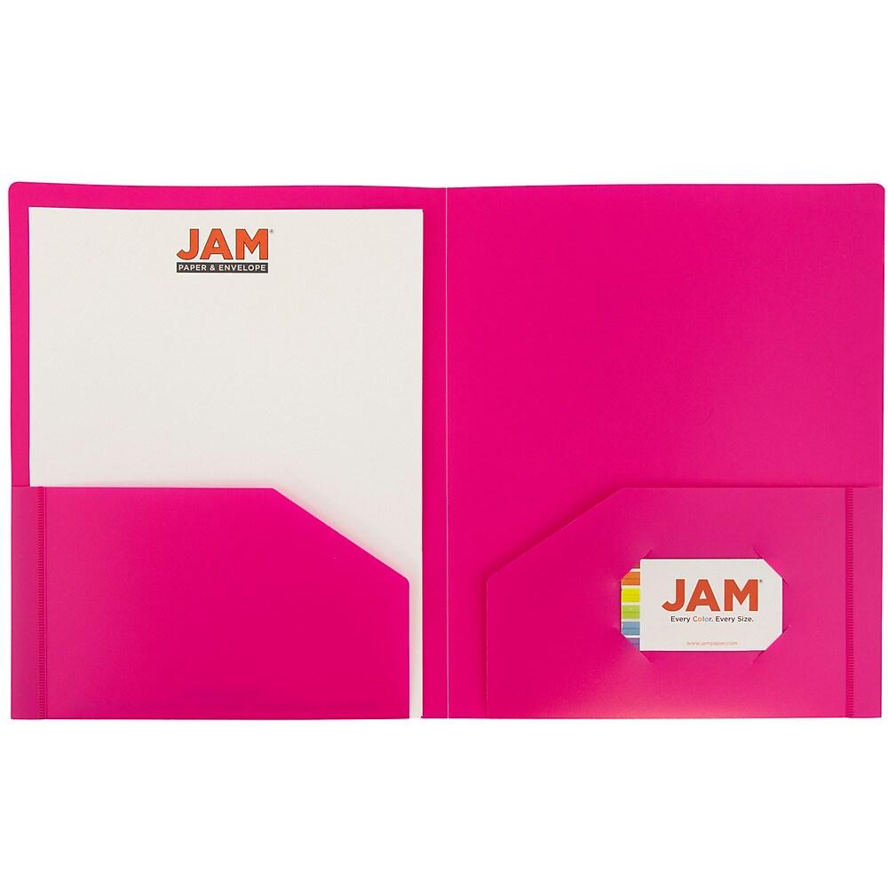 JAM PaperMD – Chemises Robustes En Plastique, 9 1/2 X 12 (po), Fuchsia, 108 Par Boîte thumbnail