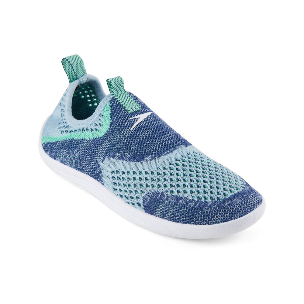 Speedo Junior Girls' Surf Strider Water Shoes L - Heather Blue/Mint, Grey Blue/Green