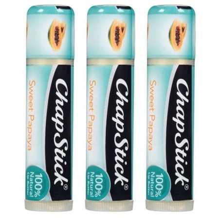Pack of (3) ChapStick 100 Percent Natural Lip Butter Tube  Sweet Papaya Flavor  0.15 Oz
