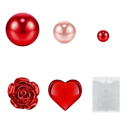 SIYTUAU Valentine S Day Vase Filler Set with 6051 Pcs Heart Pearl Water Gel Beads and Floating Candles for Wedding Decor Centerpiece and Table Decorat