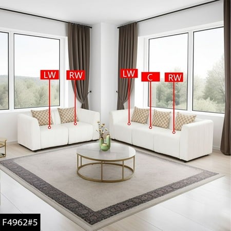Lifestyle Furnitures Rockport Modular Sofa Set  4962-5White