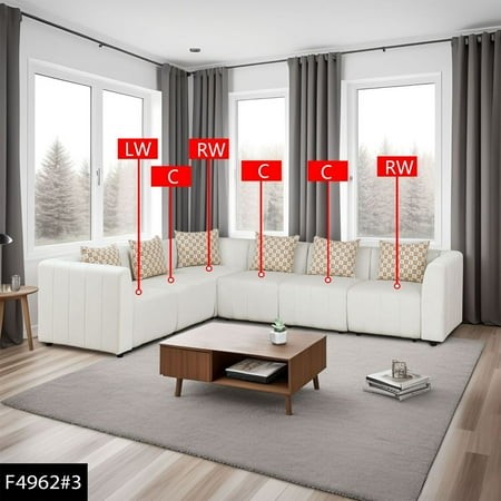 Lifestyle Furnitures Rockport Modular Sofa Set  4962-3White