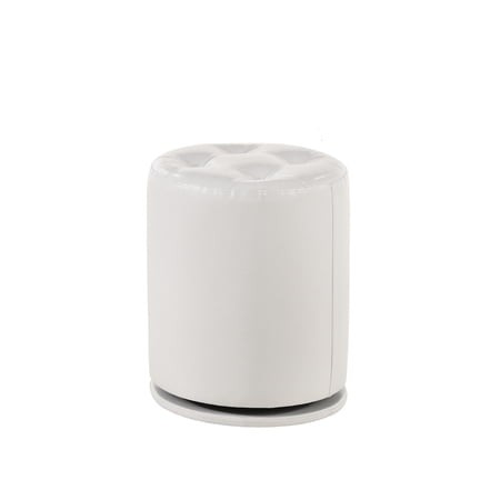 Newboti Furniture 1pc Glam Contemporary Upholstered Round Swivel Vanity Stool Button Tufted Seat White BN.6678