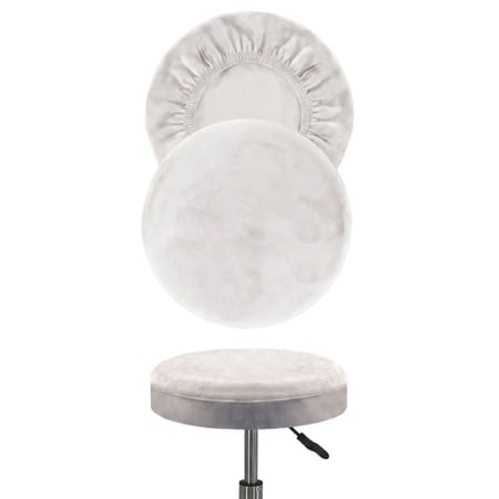 2-Pack Round Stool Seat Cover  12-14 Inch Waterproof Slipcover for Swivel Chair or Barstool  Stool Covers Round for Bar Stool/Round Cushion White-S