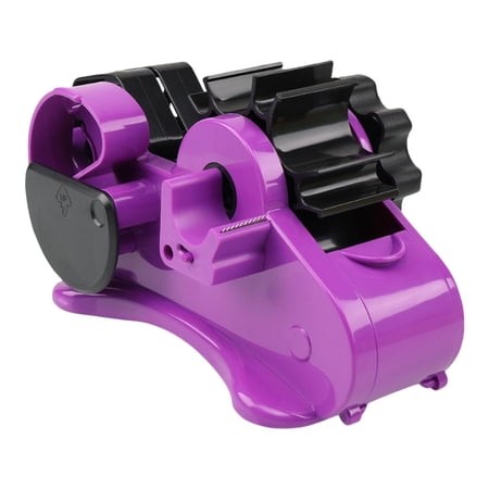 CSSJKYJ Purple Packaging Tape Dispenser with Compartment Slot and 1 & 3  Dual-roll Cores Semi-Automatic Desk 3/4  Heat Tape Dispenser & Cut  Designed 