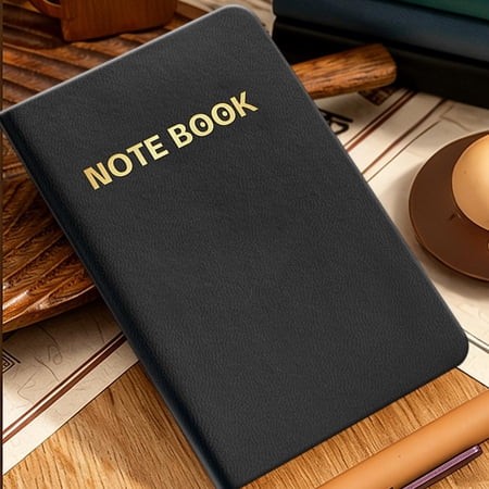 Compact A7 Pocket Notebook with Faux Leather Cover  Thick Cream Paper Journal for Daily Notes  Portable Mini Notebook with Sewn Binding  4 Inch  for S
