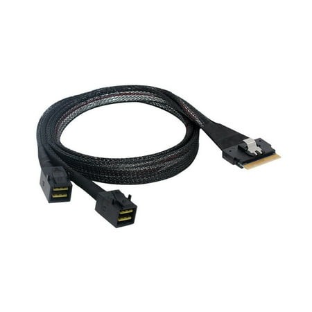 SFF-8654 to 2 SFF-8643 Splitter Cable Support SAS4.0 for Stable and Fast Connection