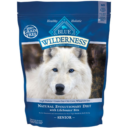 Blue Buffalo Wilderness High Protein Grain Free, Natural Senior Dry Dog Food, Chicken 11-lb