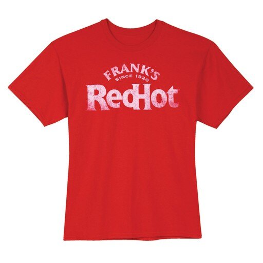 T-Line Men's Frank's RedHot Sauce T-Shirt - Frank's Red Hot Logo Regular Fit Red