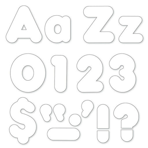 Trend Enterprises Inc White 4in Casual Uppercase
